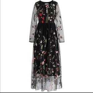 NWT Chicwish embroidered mesh dress